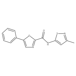 N-(3-methylisothiazol-5-yl)-5-phenyloxazole-2-carboxamide结构式