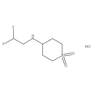 4-[(2,2-Difluoroethyl)amino]-1lambda6-thiane-1,1-dione hydrochloride Structure