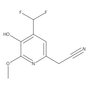 2-(4-(Difluoromethyl)-5-hydroxy-6-methoxypyridin-2-yl)acetonitrile Structure
