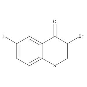 3-Bromo-6-iodothiochroman-4-one结构式