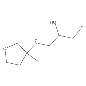 1-Fluoro-3-[(3-methyloxolan-3-yl)amino]propan-2-ol结构式