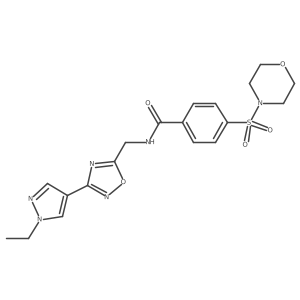 N-((3-(1-ethyl-1H-pyrazol-4-yl)-1,2,4-oxadiazol-5-yl)methyl)-4-(morpholinosulfonyl)benzamide结构式