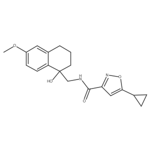 5-cyclopropyl-N-((1-hydroxy-6-methoxy-1,2,3,4-tetrahydronaphthalen-1-yl)methyl)isoxazole-3-carboxamide结构式