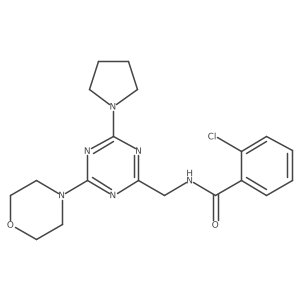 2-chloro-N-((4-morpholino-6-(pyrrolidin-1-yl)-1,3,5-triazin-2-yl)methyl)benzamide Structure