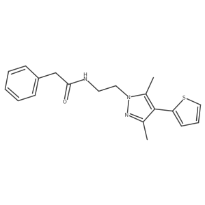 N-(2-(3,5-dimethyl-4-(thiophen-2-yl)-1H-pyrazol-1-yl)ethyl)-2-phenylacetamide Structure