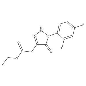 Ethyl 2-[2-(2,4-difluorophenyl)-3-oxo-2,3-dihydro-1H-pyrazol-4-yl]acetate结构式