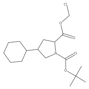 1-tert-butyl 2-chloromethyl (2S,4S)-4-cyclohexylpyrrolidine-1,2-dicarboxylate结构式