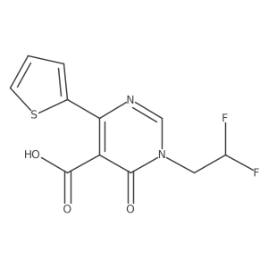 1-(2,2-Difluoroethyl)-6-oxo-4-(thiophen-2-yl)-1,6-dihydropyrimidine-5-carboxylic acid结构式