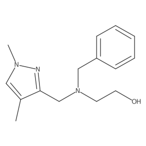 2-{benzyl[(1,4-dimethyl-1H-pyrazol-3-yl)methyl]amino}ethan-1-ol结构式