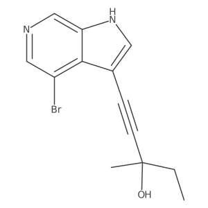 1-{4-bromo-1H-pyrrolo[2,3-c]pyridin-3-yl}-3-methylpent-1-yn-3-ol结构式