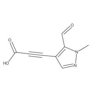 3-(5-formyl-1-methyl-1H-pyrazol-4-yl)prop-2-ynoic acid结构式