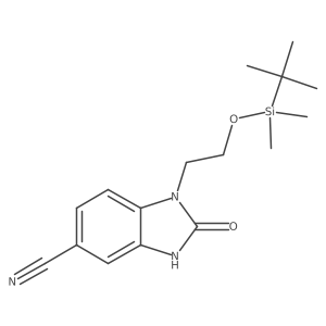 (2-((tert-Butyldimethylsilyl)oxy)ethyl)-2-oxo-2,3-dihydro-1H-benzo[d]imidazole-5-carbonitrile结构式
