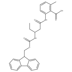 2-[(3R)-3-({[(9H-fluoren-9-yl)methoxy]carbonyl}amino)pentanamido]-6-methylbenzoic acid结构式