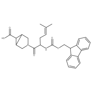 3-[2-({[(9H-fluoren-9-yl)methoxy]carbonyl}amino)-5-methylhex-4-enoyl]-3-azabicyclo[3.1.0]hexane-6-carboxylic acid结构式