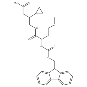 3-cyclopropyl-4-[2-({[(9H-fluoren-9-yl)methoxy]carbonyl}amino)-4-methoxybutanamido]butanoic acid Structure