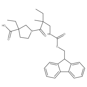 3-ethyl-1-{2-[({[(9H-fluoren-9-yl)methoxy]carbonyl}amino)methyl]-2-methylbutanoyl}pyrrolidine-3-carboxylic acid Structure
