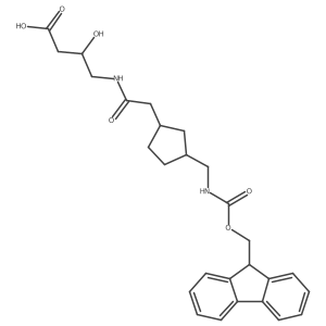 4-(2-{3-[({[(9H-fluoren-9-yl)methoxy]carbonyl}amino)methyl]cyclopentyl}acetamido)-3-hydroxybutanoic acid Structure