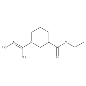 ethyl 1-(N-hydroxycarbamimidoyl)piperidine-3-carboxylate结构式
