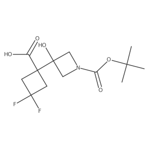 1-{1-[(Tert-butoxy)carbonyl]-3-hydroxyazetidin-3-yl}-3,3-difluorocyclobutane-1-carboxylic acid结构式
