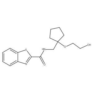 N-((1-(2-hydroxyethoxy)cyclopentyl)methyl)benzo[d]thiazole-2-carboxamide Structure