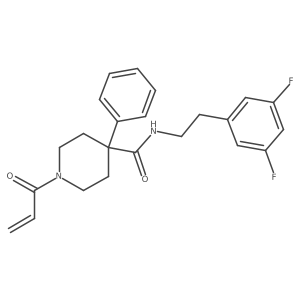 N-[2-(3,5-Difluorophenyl)ethyl]-4-phenyl-1-prop-2-enoylpiperidine-4-carboxamide结构式
