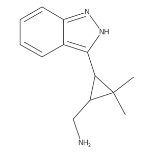 rac-[(1R,3R)-3-(1H-indazol-3-yl)-2,2-dimethylcyclopropyl]methanamine Structure
