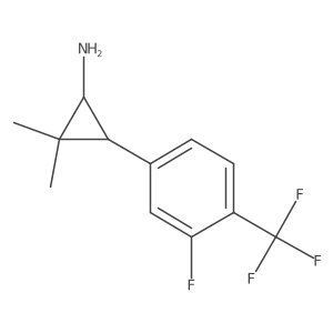 3-[3-Fluoro-4-(trifluoromethyl)phenyl]-2,2-dimethylcyclopropan-1-amine结构式