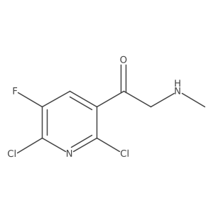 1-(2,6-Dichloro-5-fluoropyridin-3-yl)-2-(methylamino)ethan-1-one结构式