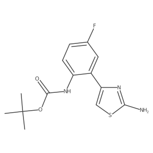 tert-butyl N-[2-(2-amino-1,3-thiazol-4-yl)-4-fluorophenyl]carbamate Structure