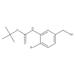 tert-butyl N-[2-bromo-5-(sulfanylmethyl)phenyl]carbamate Structure