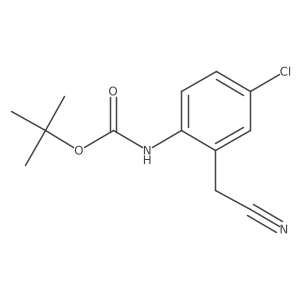 tert-butyl N-[4-chloro-2-(cyanomethyl)phenyl]carbamate结构式