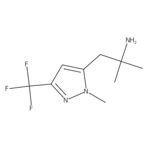 2-methyl-1-[1-methyl-3-(trifluoromethyl)-1H-pyrazol-5-yl]propan-2-amine结构式