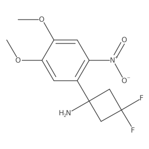 1-(4,5-Dimethoxy-2-nitrophenyl)-3,3-difluorocyclobutan-1-amine结构式