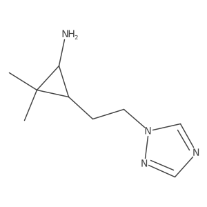 2,2-dimethyl-3-[2-(1H-1,2,4-triazol-1-yl)ethyl]cyclopropan-1-amine结构式