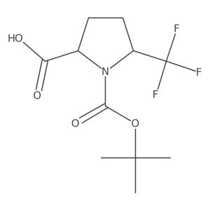 (2S,5R)-1-[(2-Methylpropan-2-yl)oxycarbonyl]-5-(trifluoromethyl)pyrrolidine-2-carboxylic acid结构式