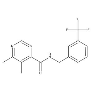 5,6-dimethyl-N-{[3-(trifluoromethyl)phenyl]methyl}pyrimidine-4-carboxamide Structure