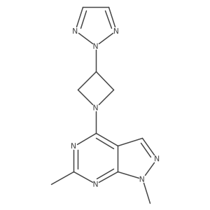 2-(1-{1,6-dimethyl-1H-pyrazolo[3,4-d]pyrimidin-4-yl}azetidin-3-yl)-2H-1,2,3-triazole结构式
