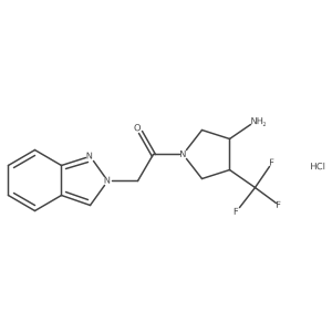 1-[3-amino-4-(trifluoromethyl)pyrrolidin-1-yl]-2-(2H-indazol-2-yl)ethan-1-one hydrochloride Structure