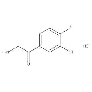 2-Amino-1-(3-chloro-4-fluorophenyl)ethanone Hydrochloride结构式