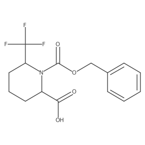 rac-(2R,6S)-1-[(benzyloxy)carbonyl]-6-(trifluoromethyl)piperidine-2-carboxylic acid Structure