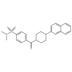 N,N-dimethyl-4-[4-(1,8-naphthyridin-2-yl)piperidine-1-carbonyl]benzene-1-sulfonamide Structure