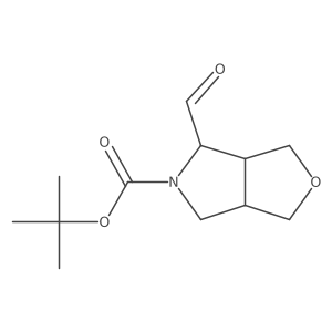 tert-Butyl 4-formyltetrahydro-1H-furo[3,4-c]pyrrole-5(3H)-carboxylate结构式