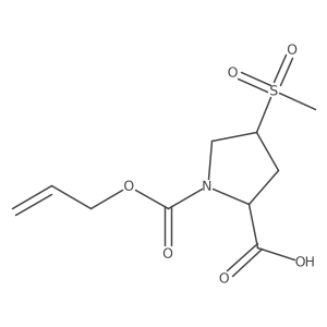 (2R,4S)-4-methanesulfonyl-1-[(prop-2-en-1-yloxy)carbonyl]pyrrolidine-2-carboxylic acid Structure