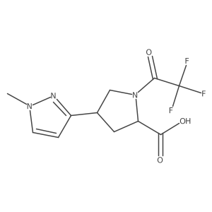 (2S)-4-(1-methyl-1H-pyrazol-3-yl)-1-(2,2,2-trifluoroacetyl)pyrrolidine-2-carboxylic acid结构式