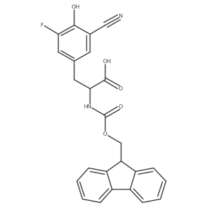 3-(3-cyano-5-fluoro-4-hydroxyphenyl)-2-({[(9H-fluoren-9-yl)methoxy]carbonyl}amino)propanoic acid结构式