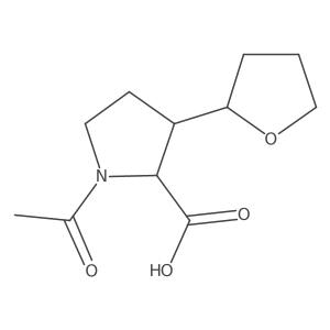 1-Acetyl-3-(oxolan-2-yl)pyrrolidine-2-carboxylic acid结构式