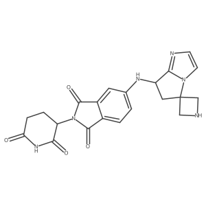5-({6',7'-dihydrospiro[azetidine-3,5'-pyrrolo[1,2-a]imidazol]-7'-yl}amino)-2-(2,6-dioxopiperidin-3-yl)-2,3-dihydro-1H-isoindole-1,3-dione结构式