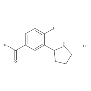 (R)-4-Fluoro-3-(pyrrolidin-2-YL)benzoic acid hydrochloride结构式