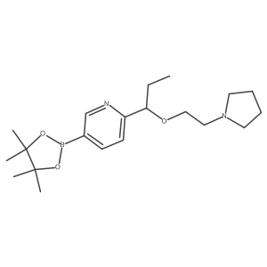 2-[1-[2-(1-Pyrrolidinyl)ethoxy]propyl]-5-(4,4,5,5-tetramethyl-1,3,2-dioxaborolan-2-yl)pyridine Structure