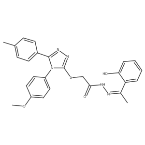 N'-[(1E)-1-(2-hydroxyphenyl)ethylidene]-2-{[4-(4-methoxyphenyl)-5-(4-methylphenyl)-4H-1,2,4-triazol-3-yl]sulfanyl}acetohydrazide Structure